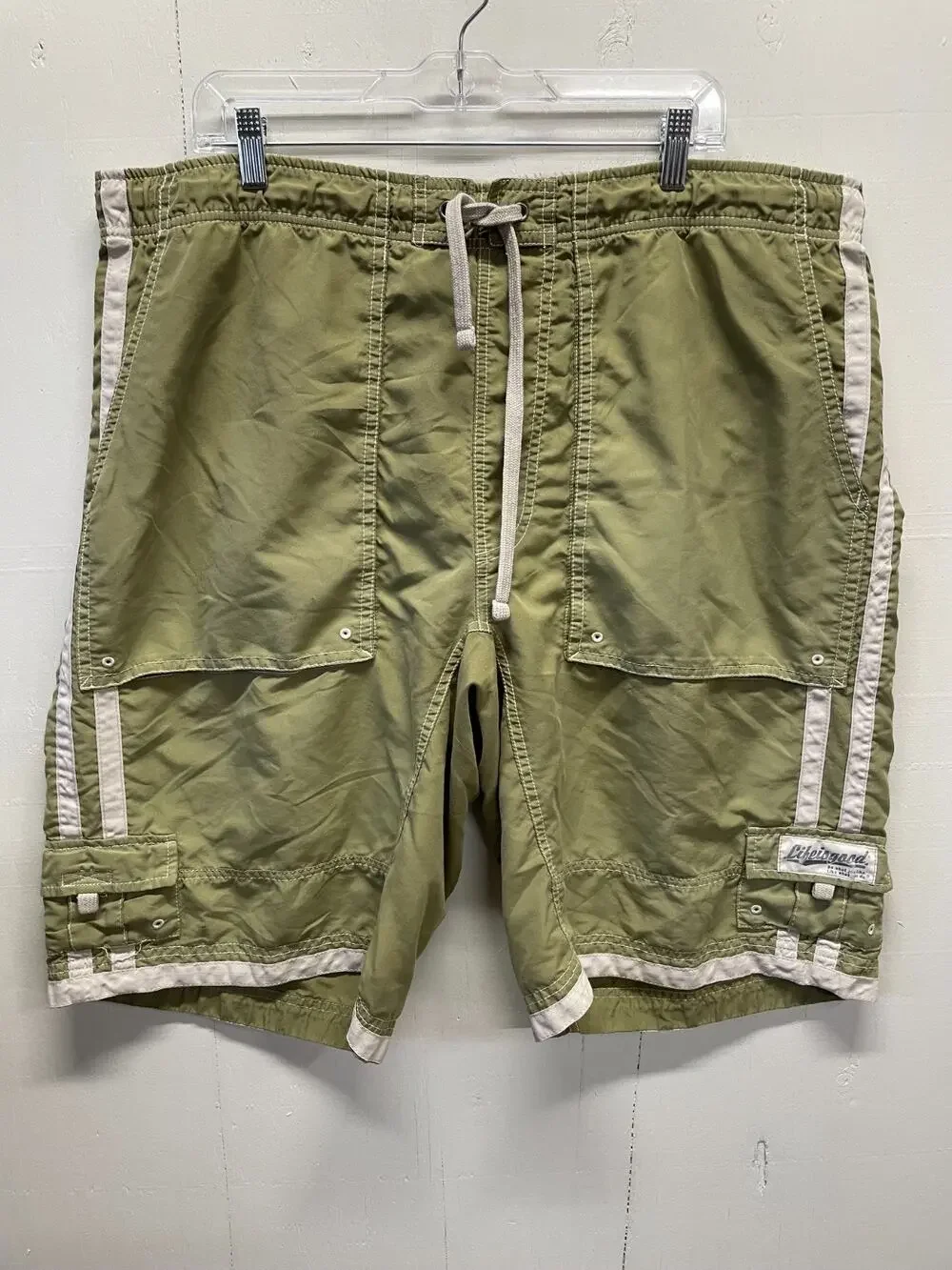 Life Is Good Men's XXL Swim Shorts Olive Green Has Lining